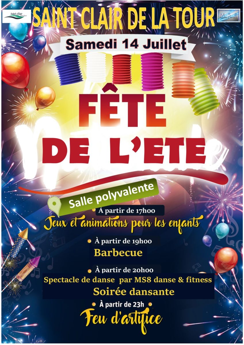 fête de l'été, feu d'artifice, jeux et animations, juillet