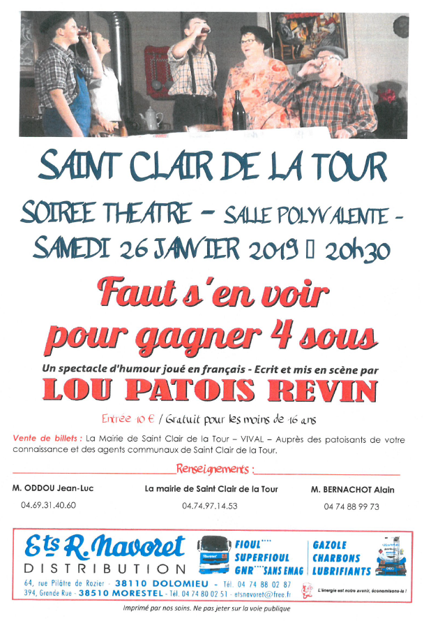 soirée théâtre, LOU PATOIS REVIN, employés communaux
