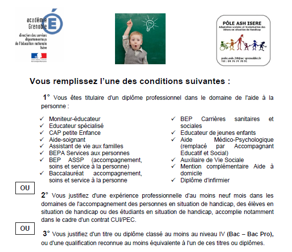 Devenez accompagnant d'élève en situation de handicap Devenez accompagnant d'élève en situation de handicap