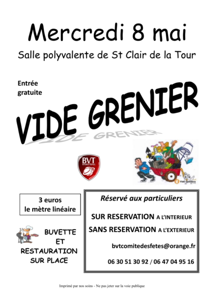 bvt, basket, vide grenier, salle polyvalente, 8 mai