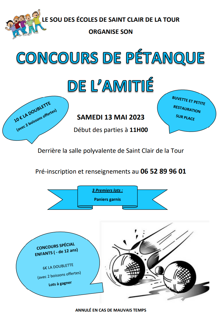 concours, pétanque, amitié, sou, écoles