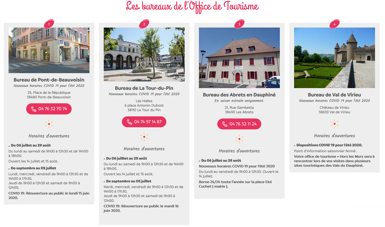 office de tourisme, bureaux, adresse, horaires d'ouverture