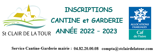 CANTINE – GARDERIE / Pré-inscriptions 2022-2023