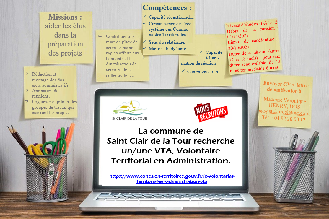 poste, recherche, recrutement, VTA, volontaire territorial en administration