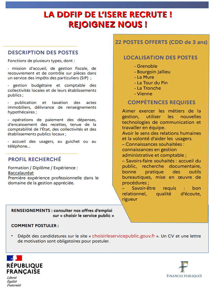 DDFIP, recrute, recrutement, postes