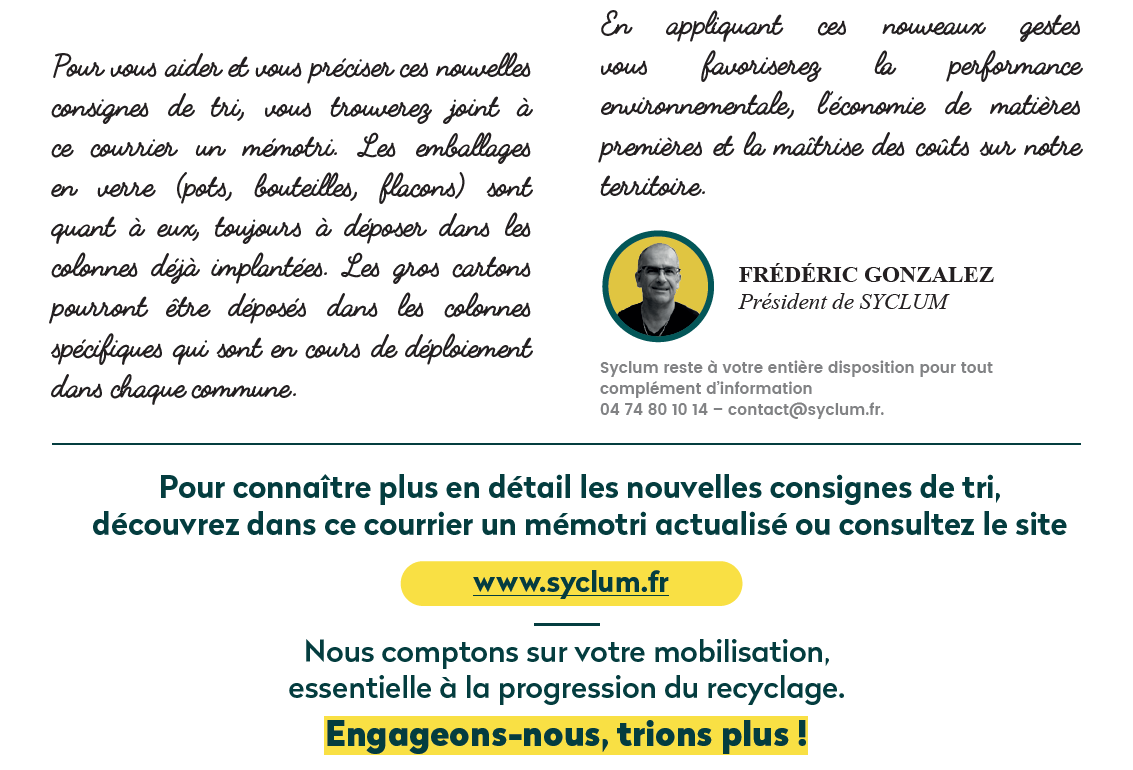 syclum, tri, consignes