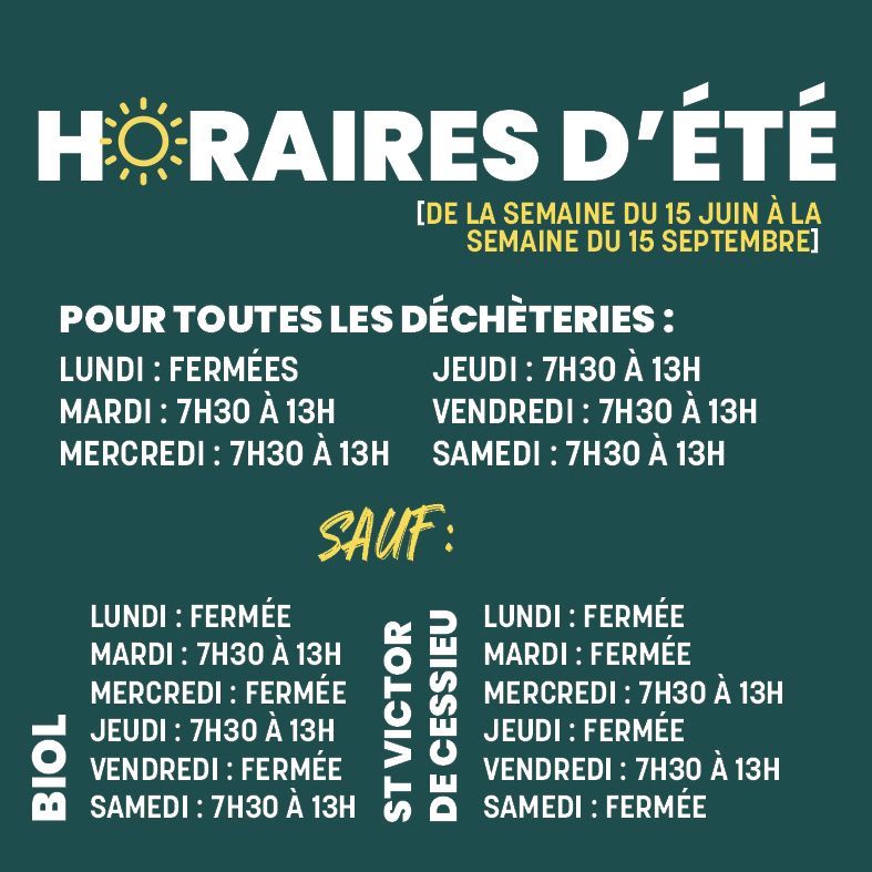 syclum, horaires d'été