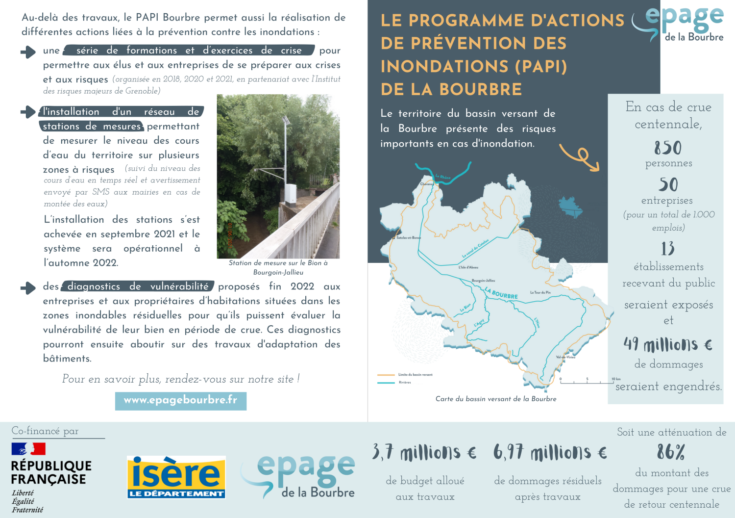 EPAGE, bourbre, entretien, travaux, PAPI, inondation, prévention