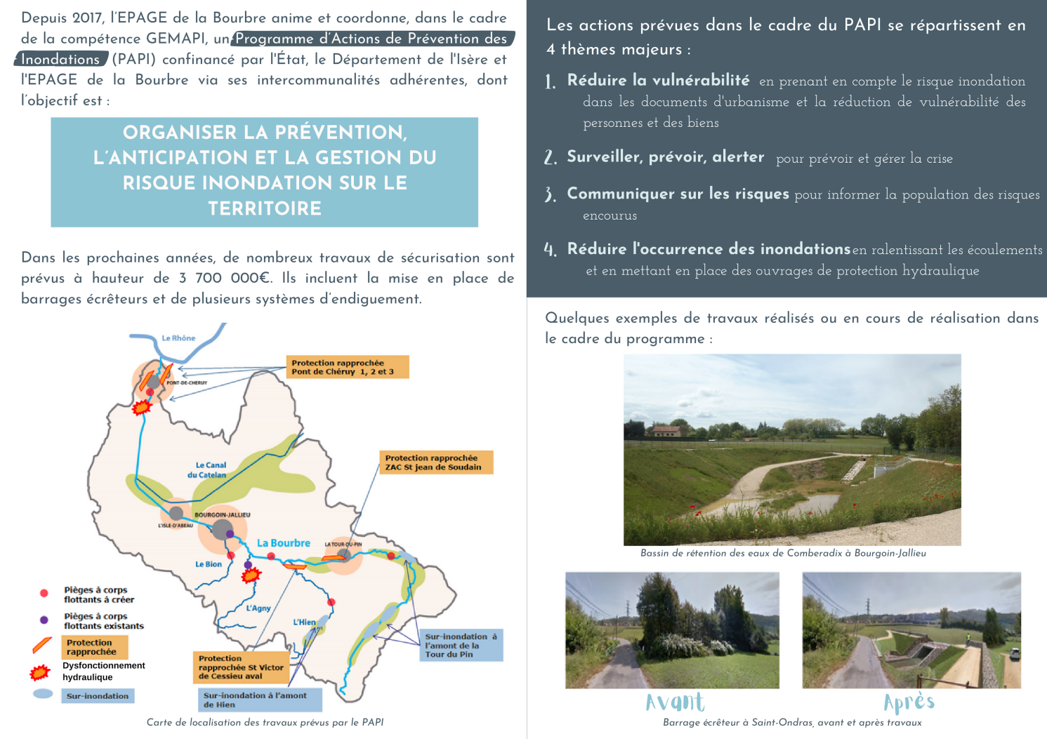 EPAGE, bourbre, entretien, travaux, PAPI, inondation, prévention