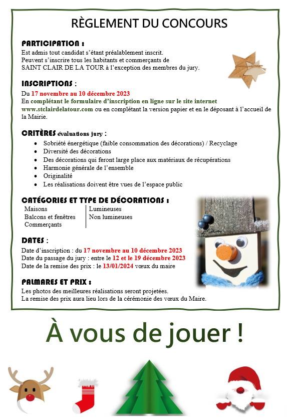 règlement, concours, maisons, décorées 