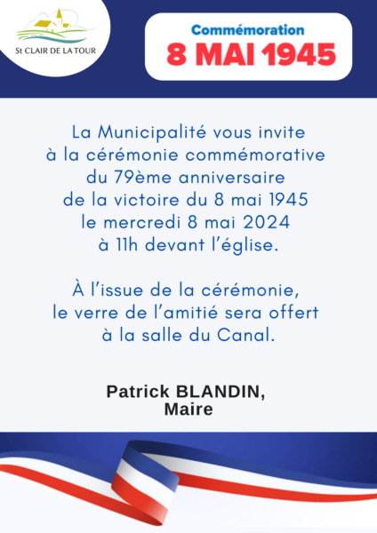 invitation, cérémonie, commémorative, 8 mai