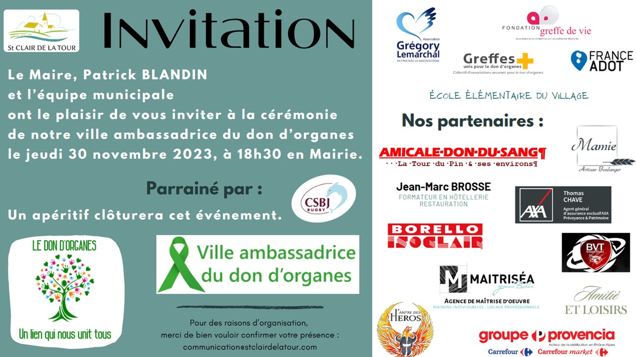 invitation, don, organes, organe, cérémonie 