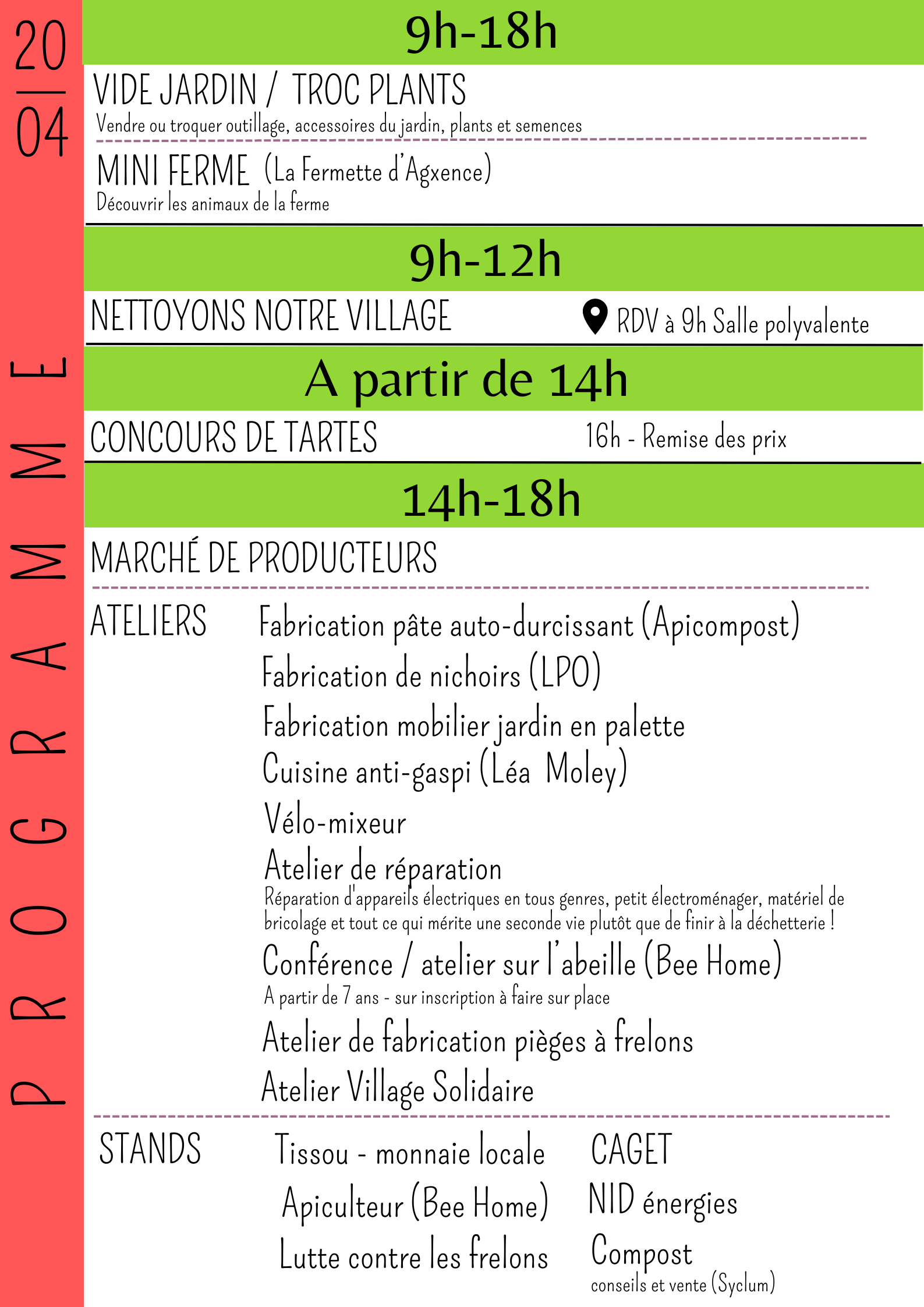 programme, fête, printemps