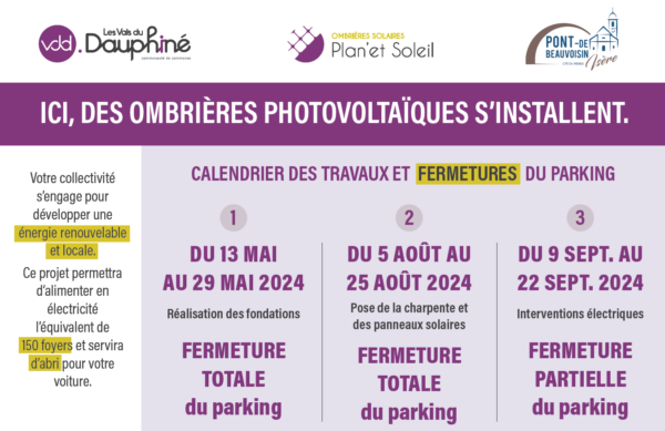 VDD, travaux, parking, gare, ombrières photovoltaïques