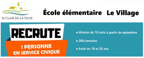 Offre de service civique – École élémentaire Le Village